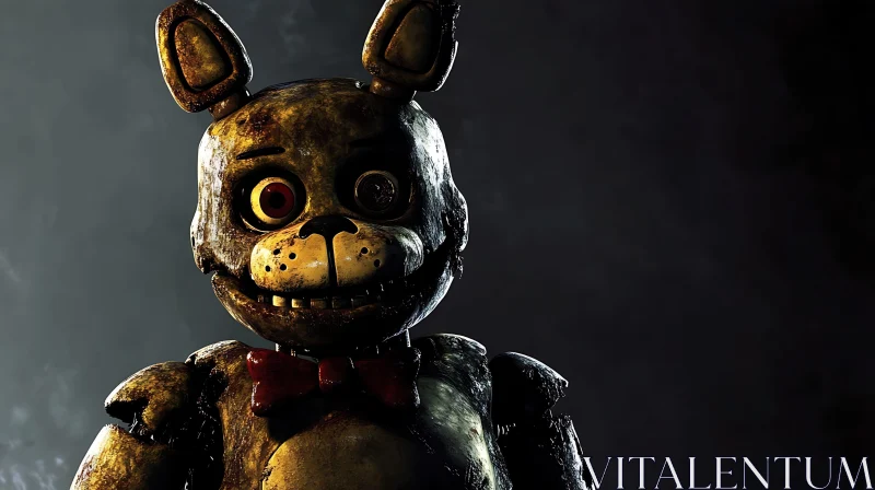 Haunting Animatronic Rabbit Portrait AI Image