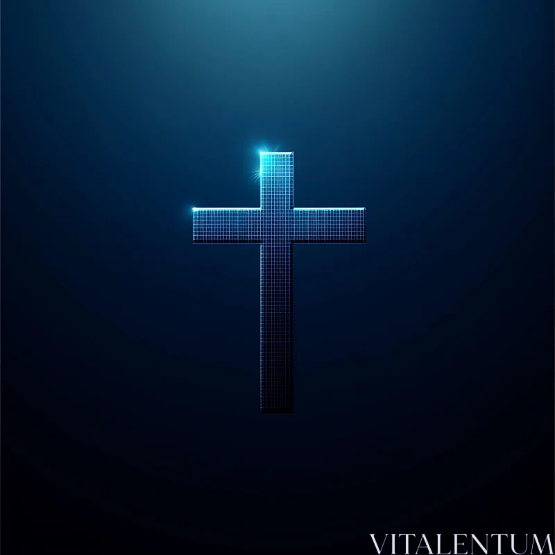 AI ART Abstract Glowing Cross Art