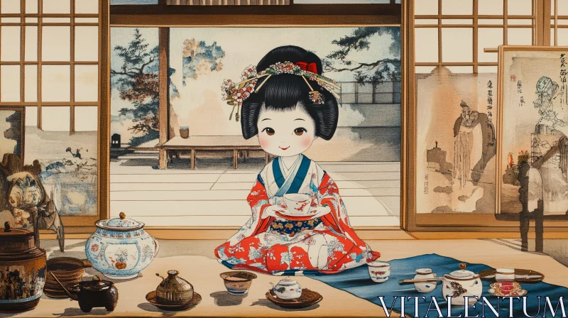 AI ART Anime Tea Ceremony