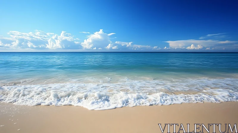 Calm Ocean Waves on a Sunny Day AI Image