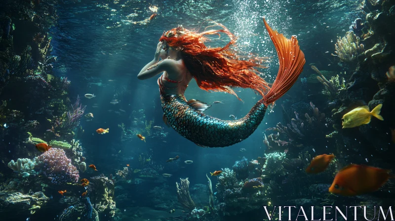 AI ART Underwater Mermaid Fantasy