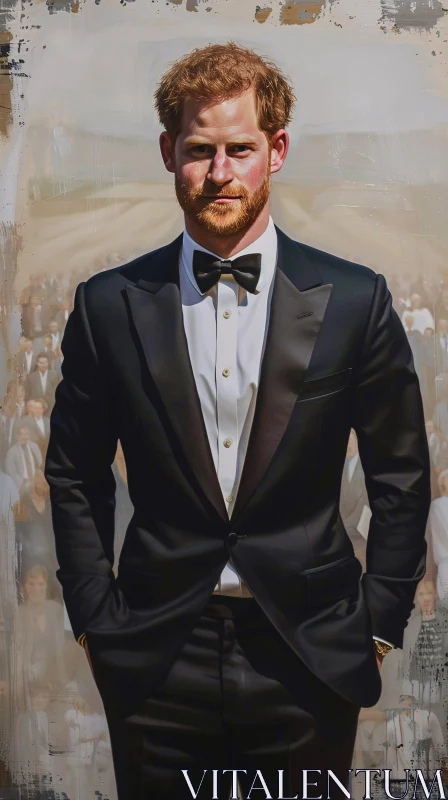 AI ART Dapper Prince Harry in Tuxedo