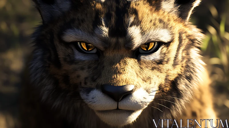 AI ART Wildcat Face Close-up