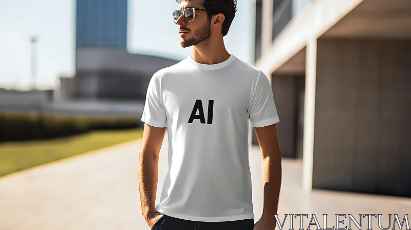 AI ART Man in AI T-Shirt