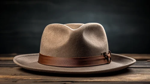 Functional Brown Fedora Hat on Wooden Table | Fashion Photography