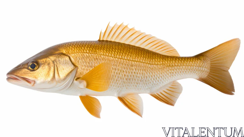 Golden Barra Naik Fish - Simplicity and Elegance in Monochromatic Palette AI Image