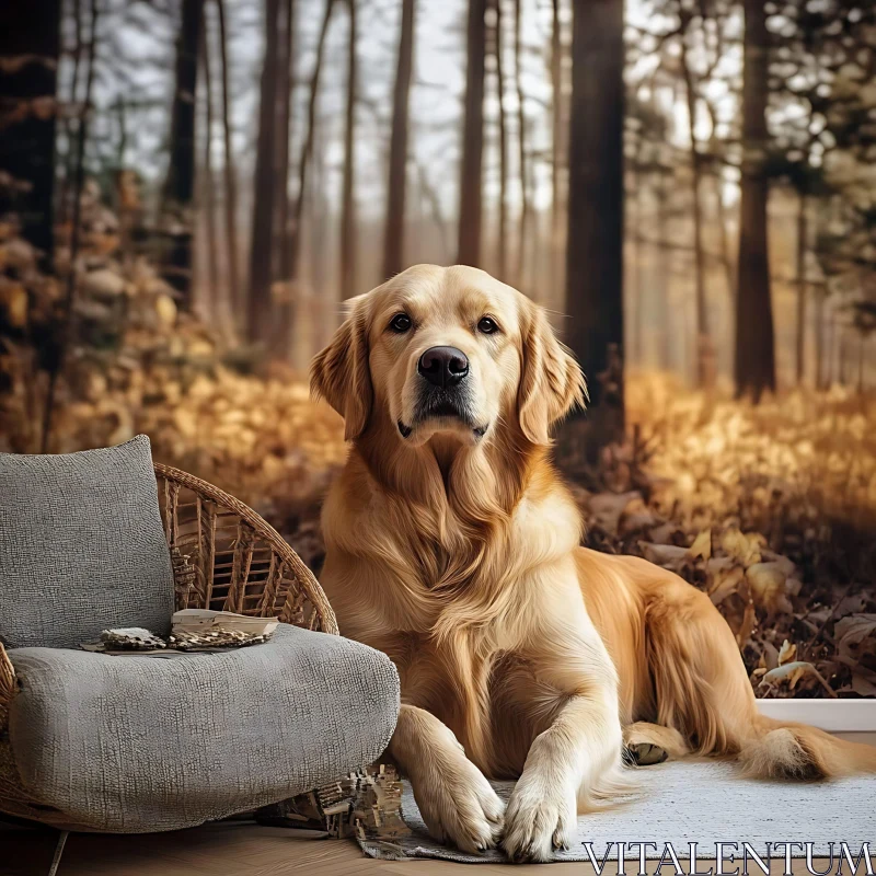 Tranquil Golden Retriever Amidst Nature