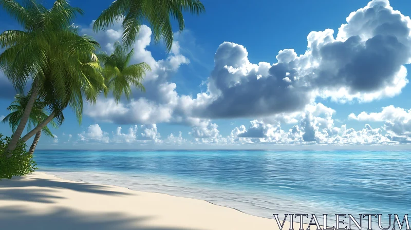 Idyllic Beach Scene with Turquoise Water