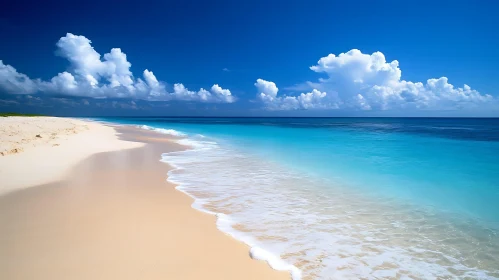 Coastal Paradise: A Beach of White Sand and Blue Sea