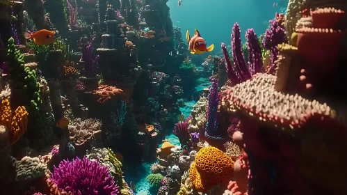 Colorful Fish in Coral Garden