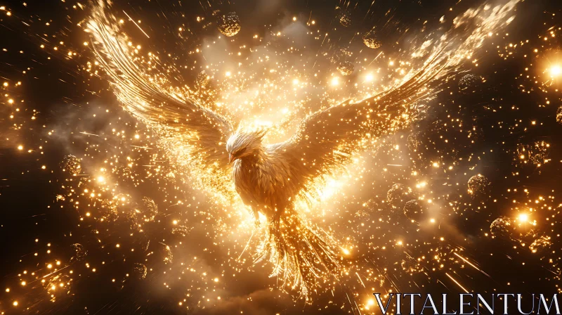 Celestial Phoenix in Golden Light