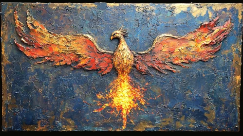 Phoenix Artwork with Fiery Feathers