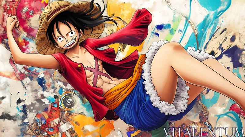 Vivid Anime Character Posed in Dynamic Scene