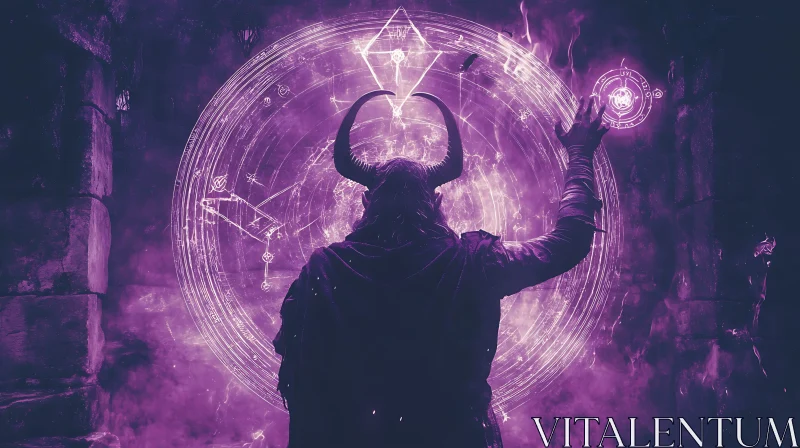 Enigmatic Horned Figure Casting Magic