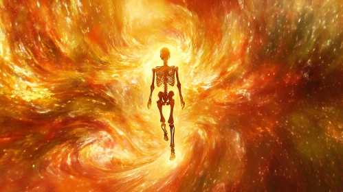 Skeleton in the Vortex of Flames