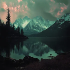 Still Waters, Snowy Peaks Landscape