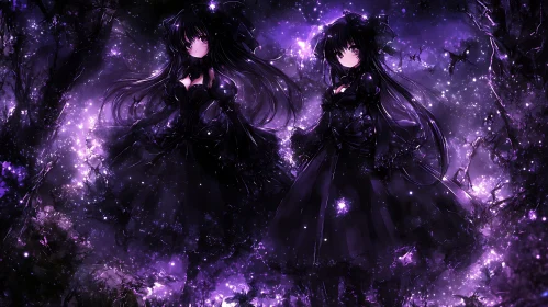 Mystical Anime Characters in Enchanted Twilight Forest