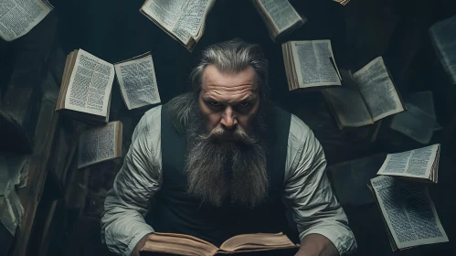 Enigmatic Scholar and His Levitation Library