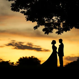 Silhouette Couple at Sunset