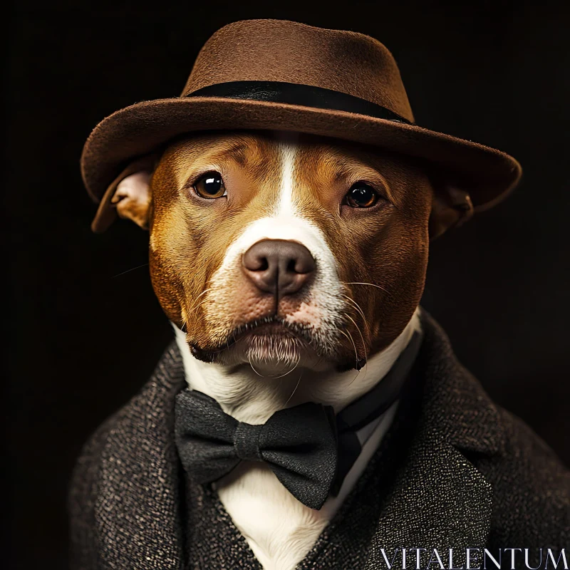 Dog Portrait in Human Clothes