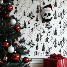 Christmas Tree and Skull Decor