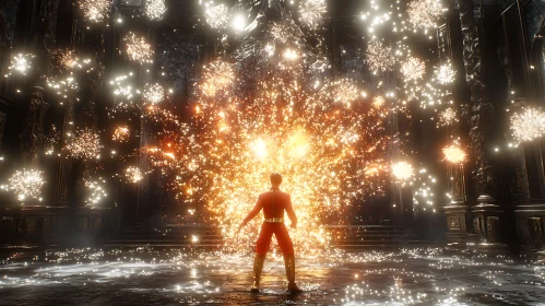 Figure in Fireworks Spectacle