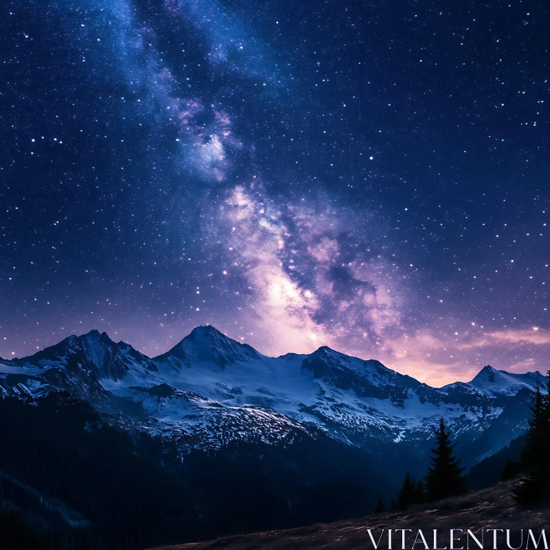 Snowy Peaks and Celestial River