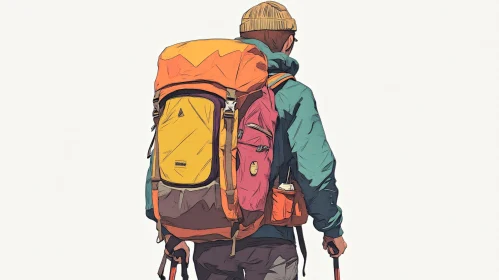 Colorful Backpacking Illustration