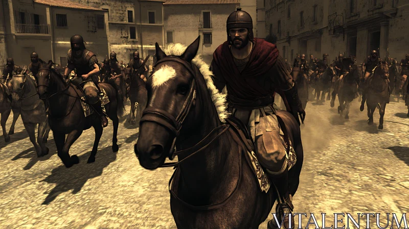 Ancient Roman Cavalry in Formation