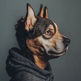 Artistic Dog Profile in Hoodie