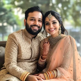 Radiant Couple Celebrating Love and Tradition