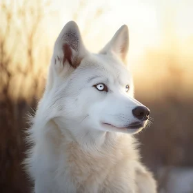 White Wolf Gaze: A Portrait of Serenity