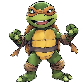Michelangelo Ninja Turtle Cartoon Image