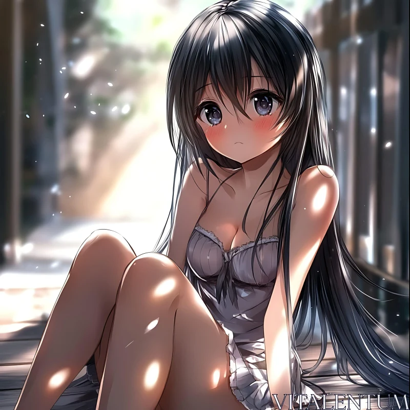 Emotional Anime Portrait in Light