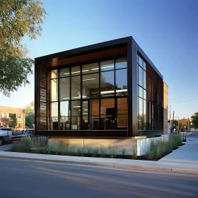 Contemporary Urban Glass Cube Structure