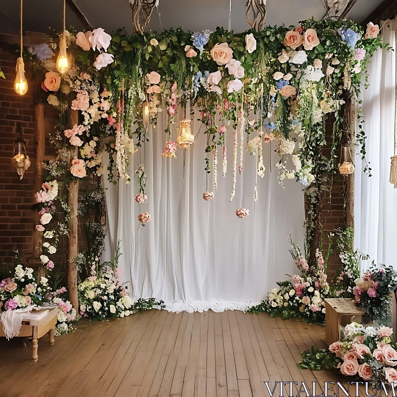 Romantic Floral Decor with Soft Lighting