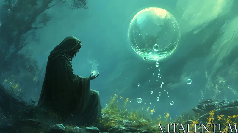 Enchanting Bubble and Wizard Scene