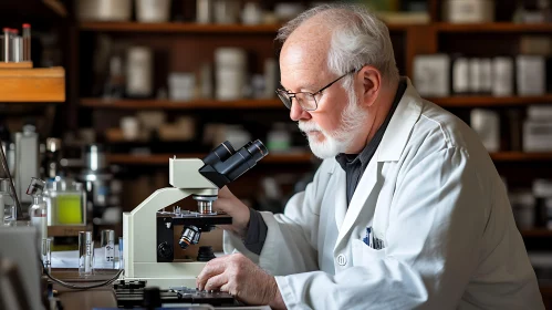 Lab Research with Microscope
