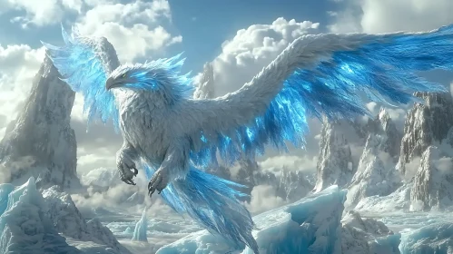 Majestic Ice Eagle in Winter Landscape