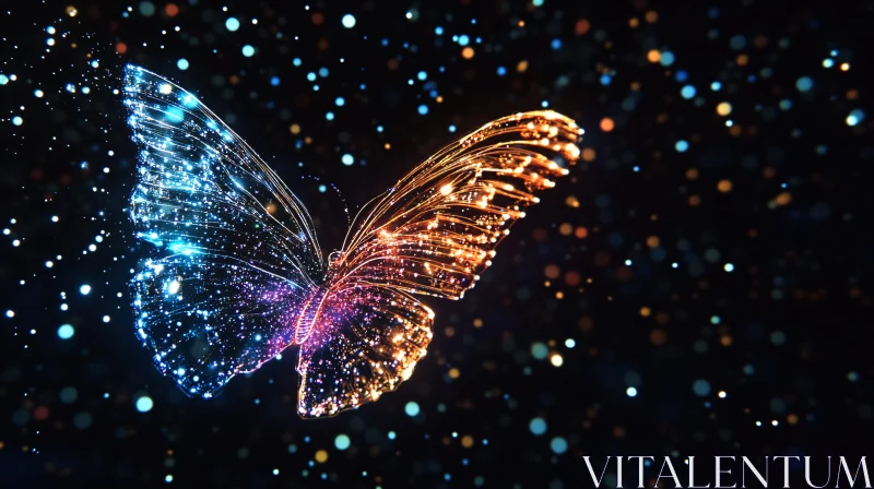 Ethereal Glowing Butterfly AI Image