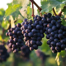 Close-up of Vineyard Grapes