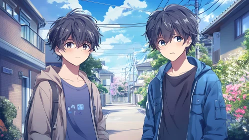 Anime Duo on a Bright Day