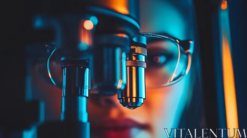 Close Examination Under the Microscope AI Image