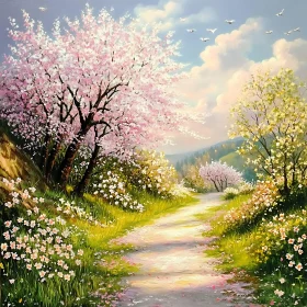 Spring Blossom Landscape Art