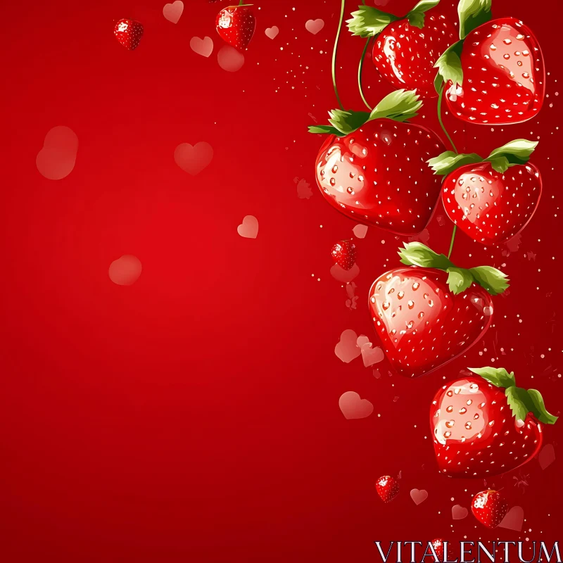 Sweet Strawberry Heart Composition