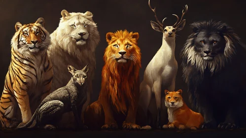 Animal Kingdom Gathering: A Painted Scene