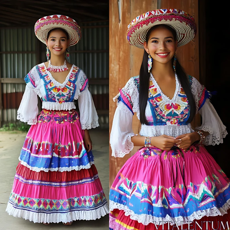 Cultural Portrait: Woman in Colorful Attire
