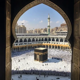 Kaaba View Through Archway