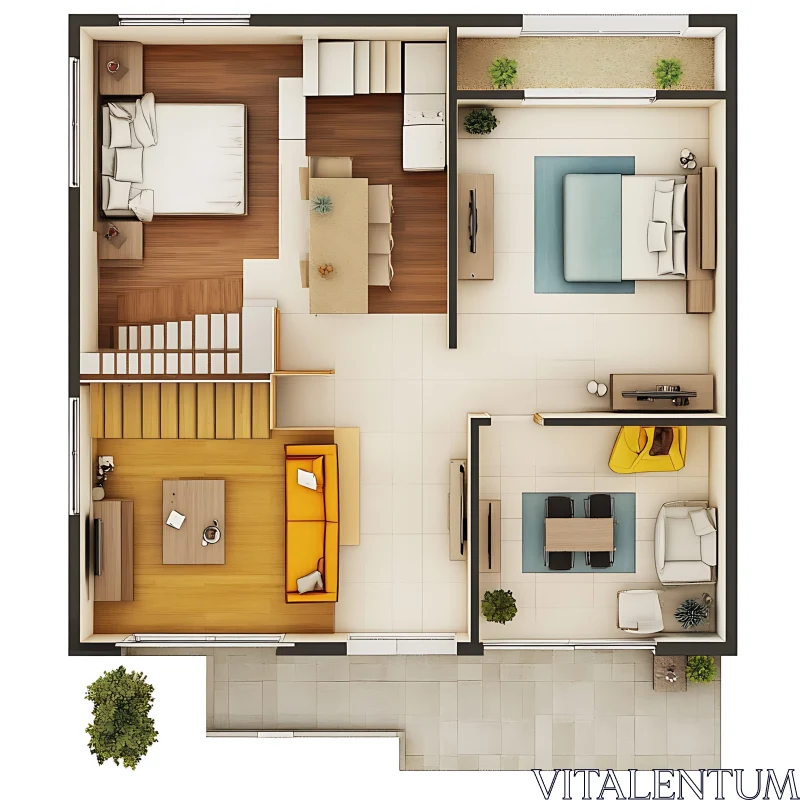 Detailed Modern Floor Plan of Home