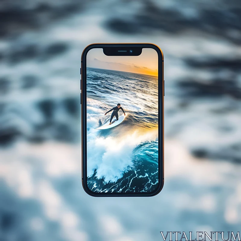 Surfer on Mobile Screen